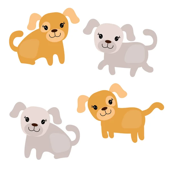 Ensemble de chiens mignons — Image vectorielle