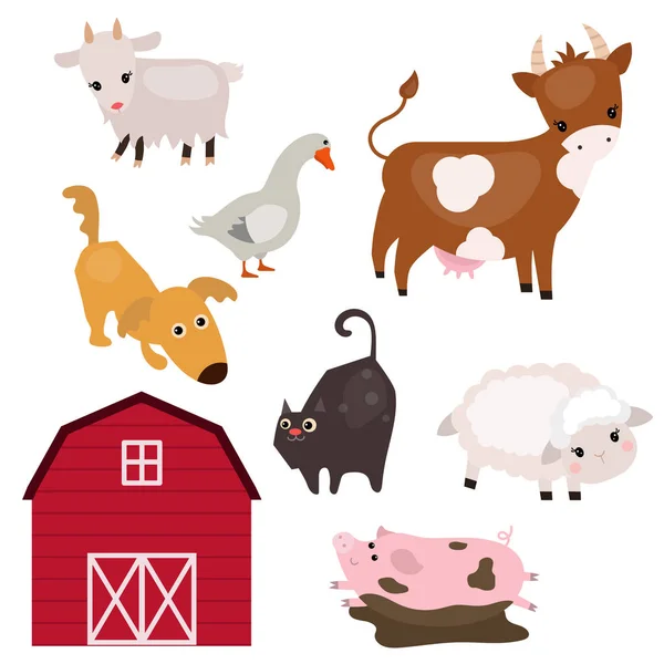 Conjunto de animales de granja — Vector de stock