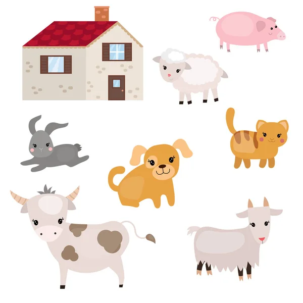 Set of farm animals — Stock Vector