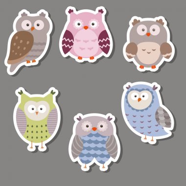 şirin baykuş çıkartmaları.