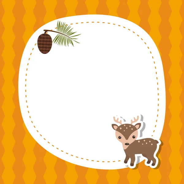 Greeting card with cute deer. — Stock Vector