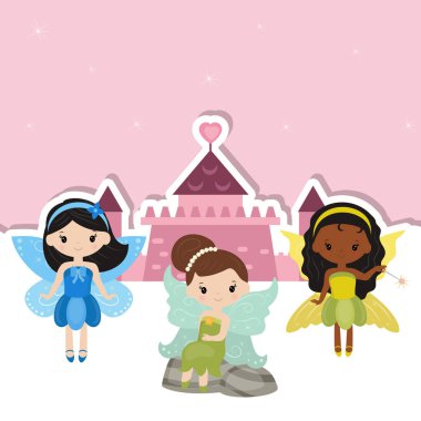 Sevimli peri ile tebrik kartı.