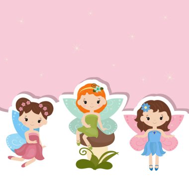 Sevimli peri ile tebrik kartı.