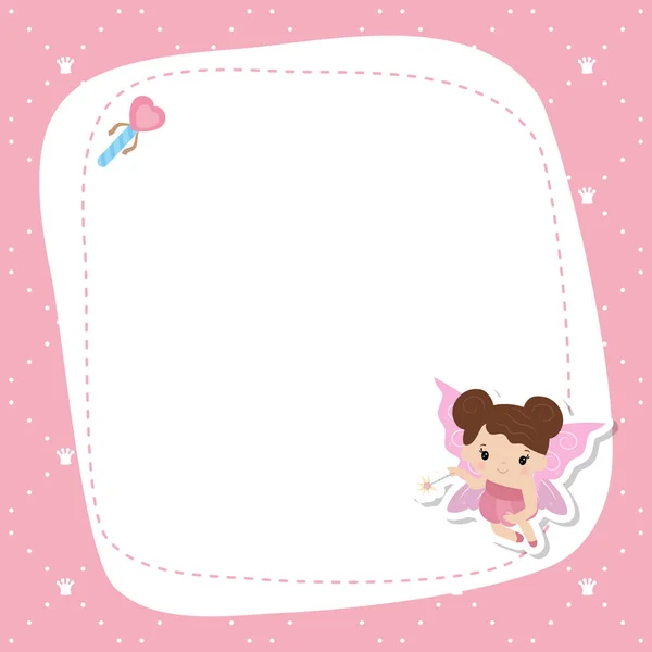 かわいい妖精のグリーティング カード. — ストックベクタ