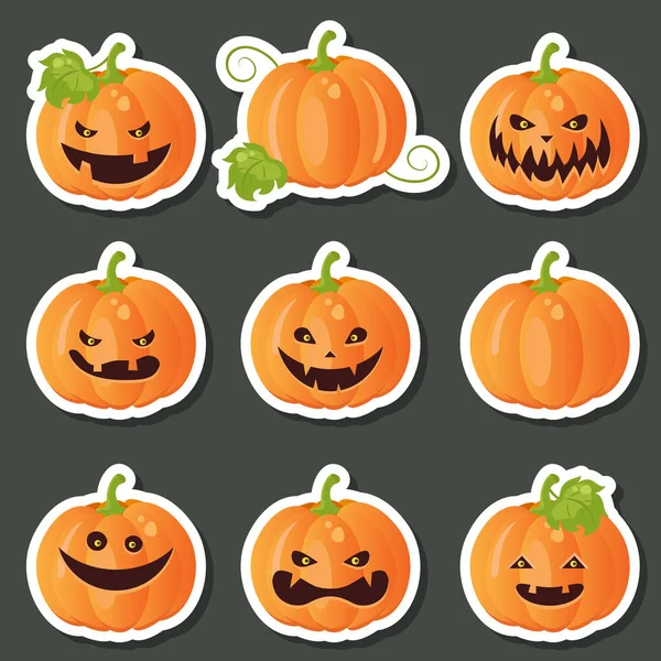 Ensemble de citrouilles pour Halloween — Image vectorielle