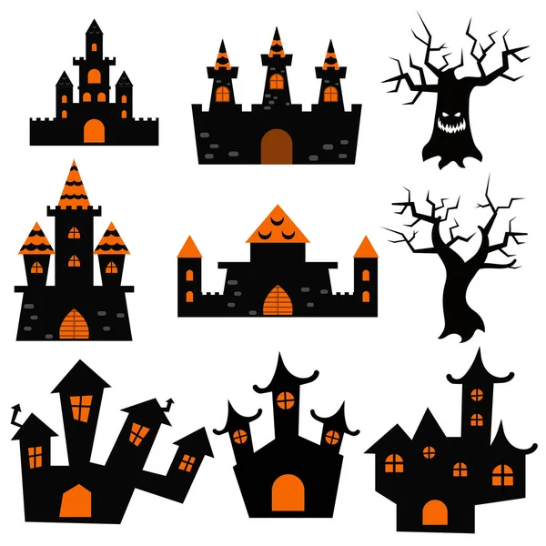 Halloween castelli simbolo — Vettoriale Stock