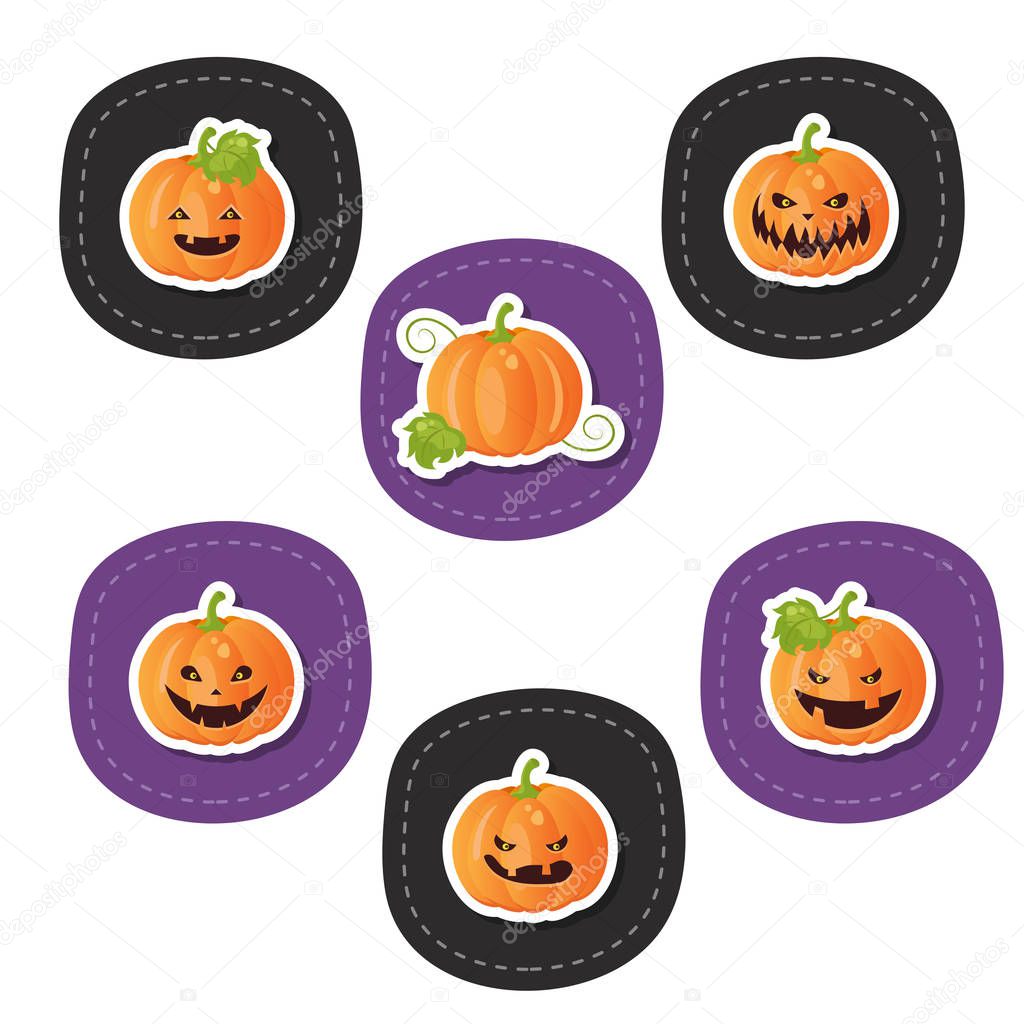 Set of pumpkins for Halloween