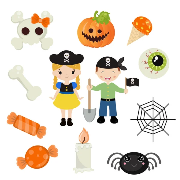 Colección de símbolos de Halloween — Vector de stock