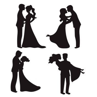 vector silhouettes kümesi