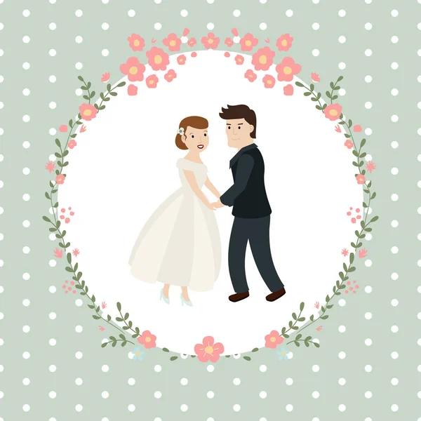 Mariage couple mariée et marié — Image vectorielle