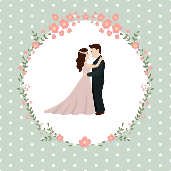 Mariage couple mariée et marié — Image vectorielle