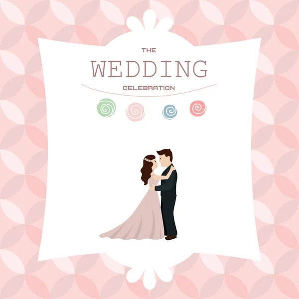 Bröllop par bruden och brudgummen — Stock vektor
