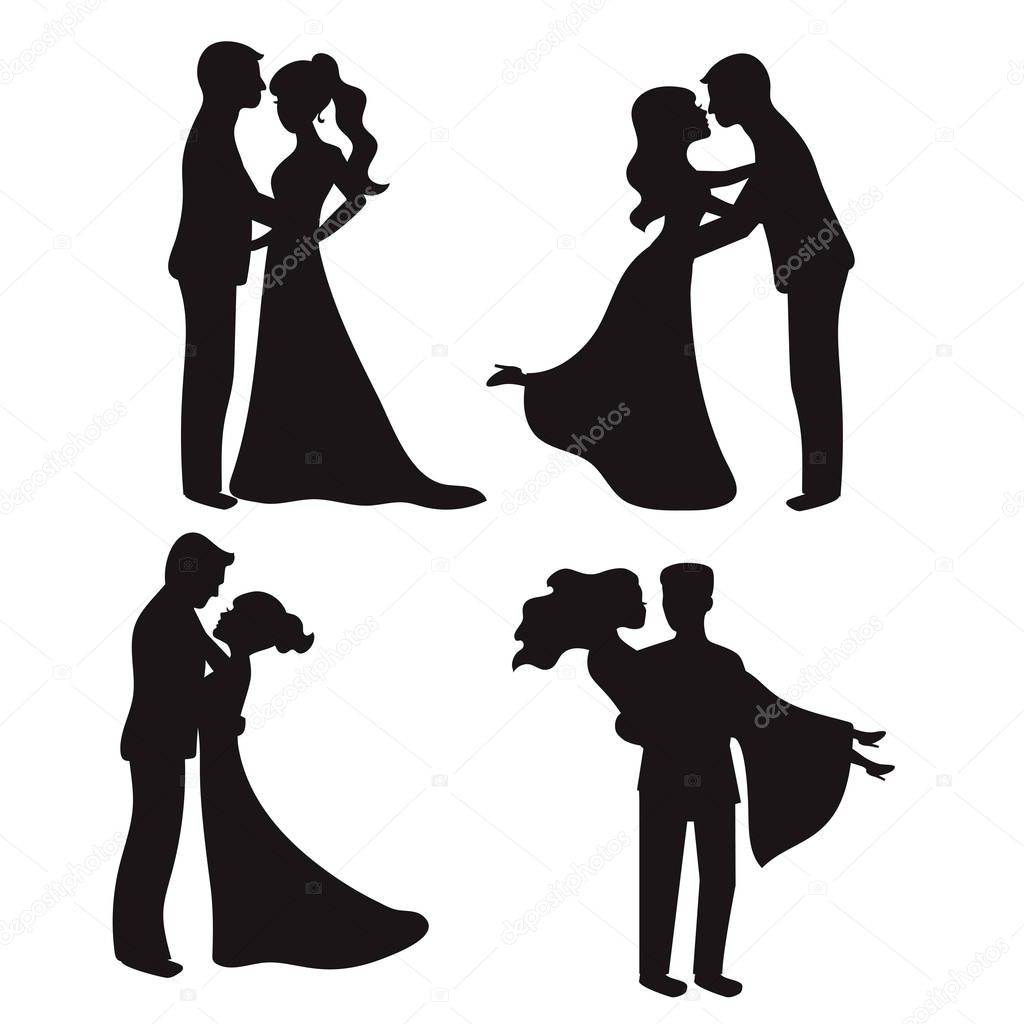 Set of vector silhouettes