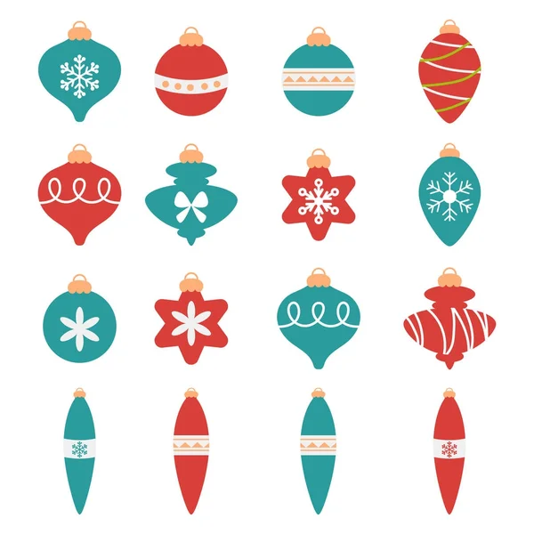 Set di palline di Natale colorate — Vettoriale Stock
