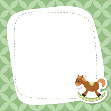 Tebrik kartı şirin oyuncak atı ile.