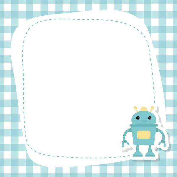 かわいいロボットのグリーティング カード. — ストックベクタ