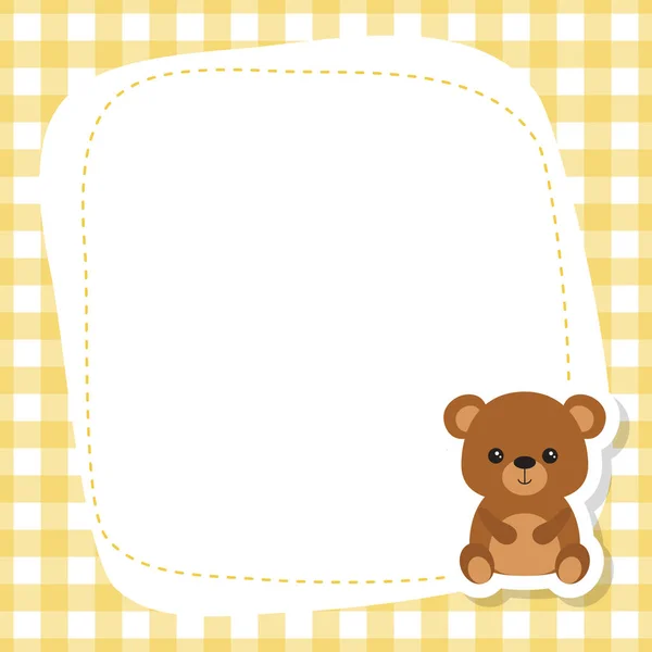 Cartão de saudação com urso bonito . — Vetor de Stock
