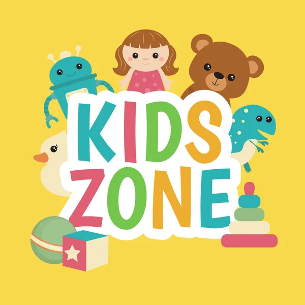 Kids zone banner tervezés. — Stock Vector