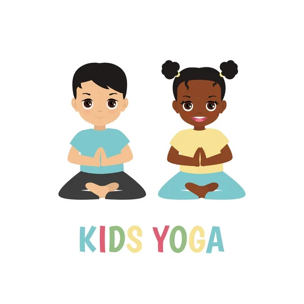 Logo yoga per bambini — Vettoriale Stock