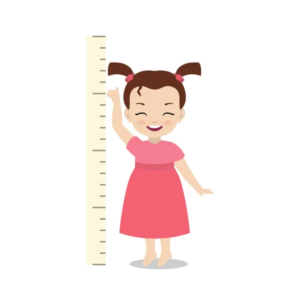 Kid mesure la croissance . — Image vectorielle