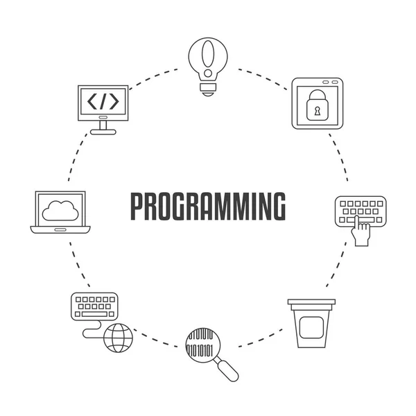 Концепция кодирования и программирования — стоковый вектор