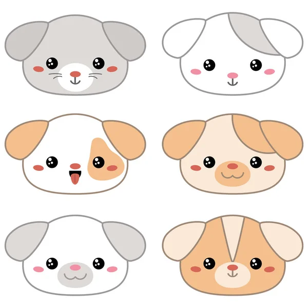 Ilustração vetorial de faces de animais . — Vetor de Stock