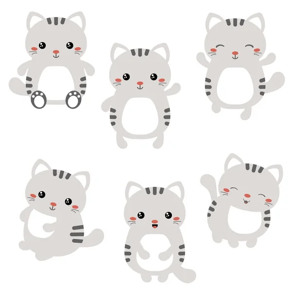 Set of cute cats — Stock Vector