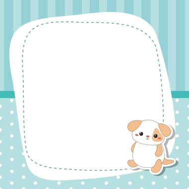 Sevimli köpek ile tebrik kartı.