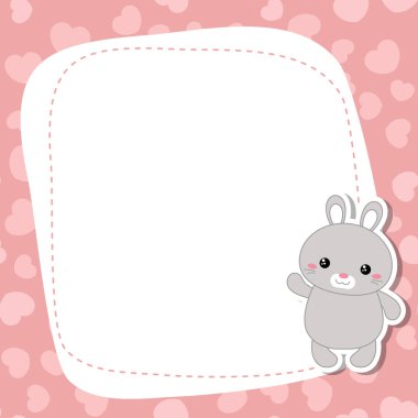 Sevimli tavşan ile tebrik kartı .