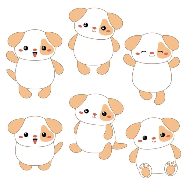 Set de perros lindos — Vector de stock