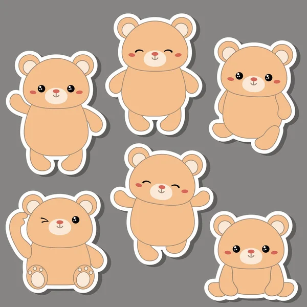 Verzameling van cute beren — Stockvector