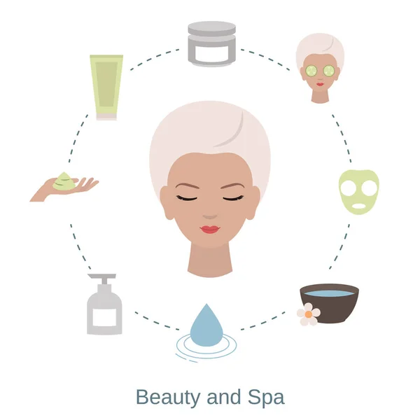 Krása a wellness Salon infografika — Stockový vektor