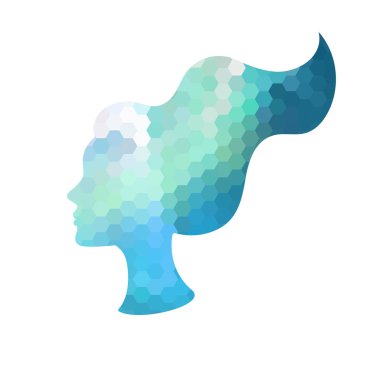 Kadının yüzü logo tasarım şablonu.