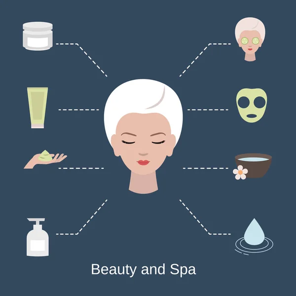 Krása a wellness Salon infografika — Stockový vektor
