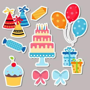 Mutlu doğum günü Icons set