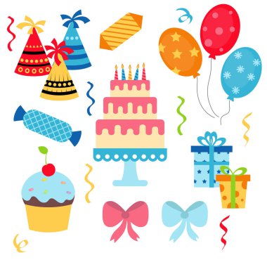 Mutlu doğum günü Icons set