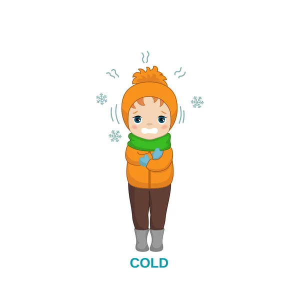 Cold weather boy. — Stock Vector