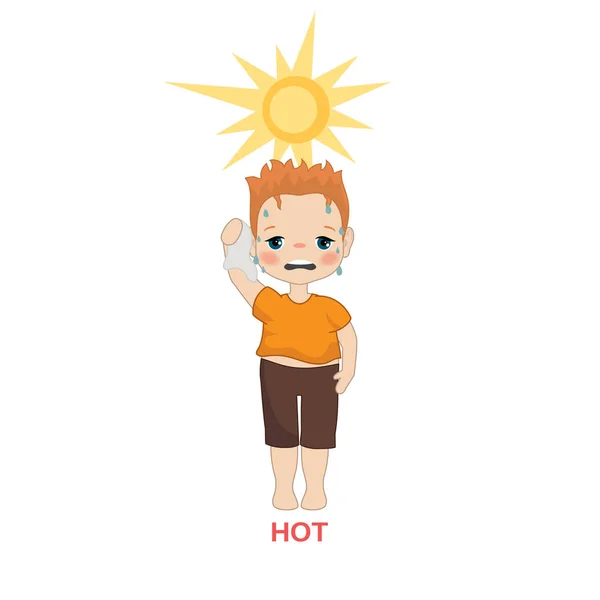 Hot weather boy. — Stock Vector
