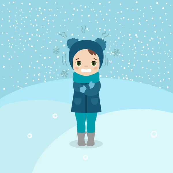 Cold weather girl. — Stock Vector