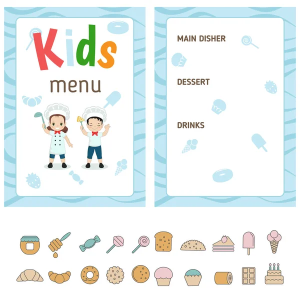 Kids menu design — Stock Vector