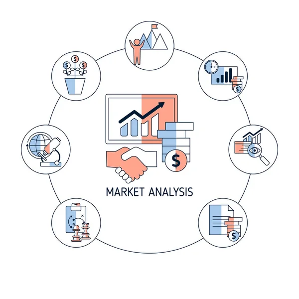 Analyse de marché concept vectoriel — Image vectorielle