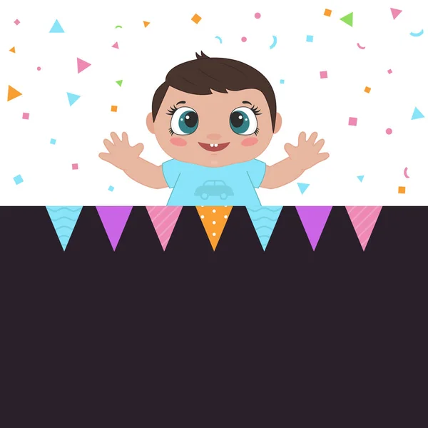 Tarjeta de felicitación con hermosa muñeca . — Vector de stock