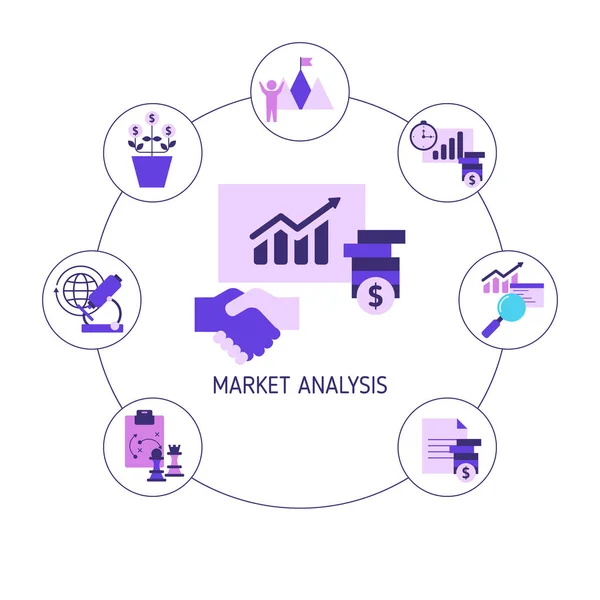 市場分析ベクトル概念 — ストックベクタ