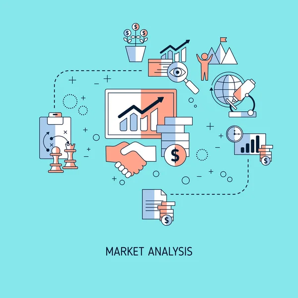 Análise de mercado conceito vetorial —  Vetores de Stock