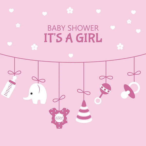 Tarjeta de invitación baby shower — Vector de stock