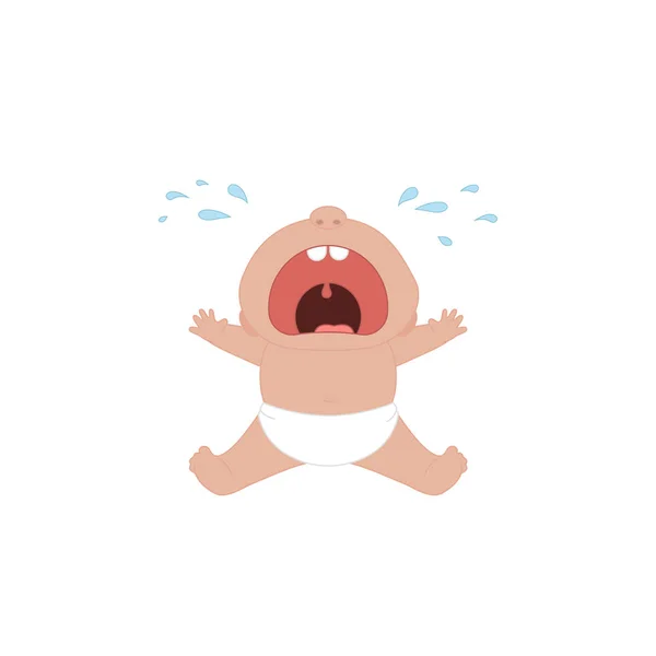 Pleurer petit bébé — Image vectorielle