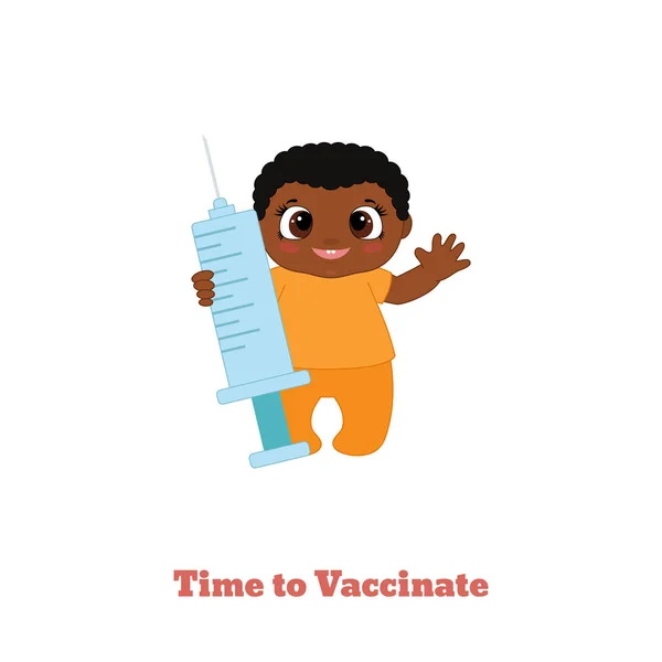 Tempo per la vaccinazione. — Vettoriale Stock