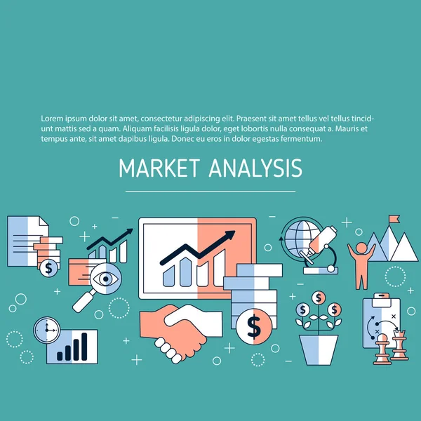 Marktanalysevectorconcept — Stockvector
