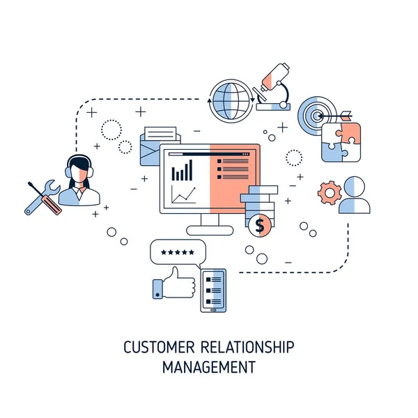 Gestión de relaciones con el cliente vector concepto — Archivo Imágenes Vectoriales