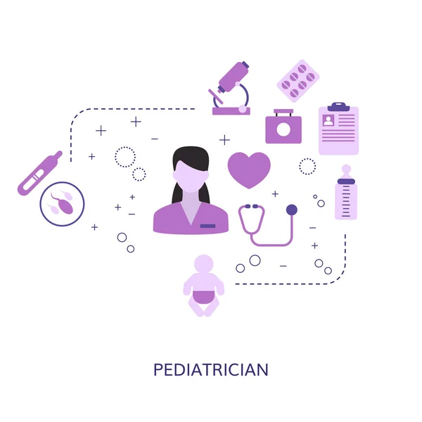 Pediatrics concept vector illustration. — Stock Vector